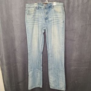 Mens light wash straight jeans